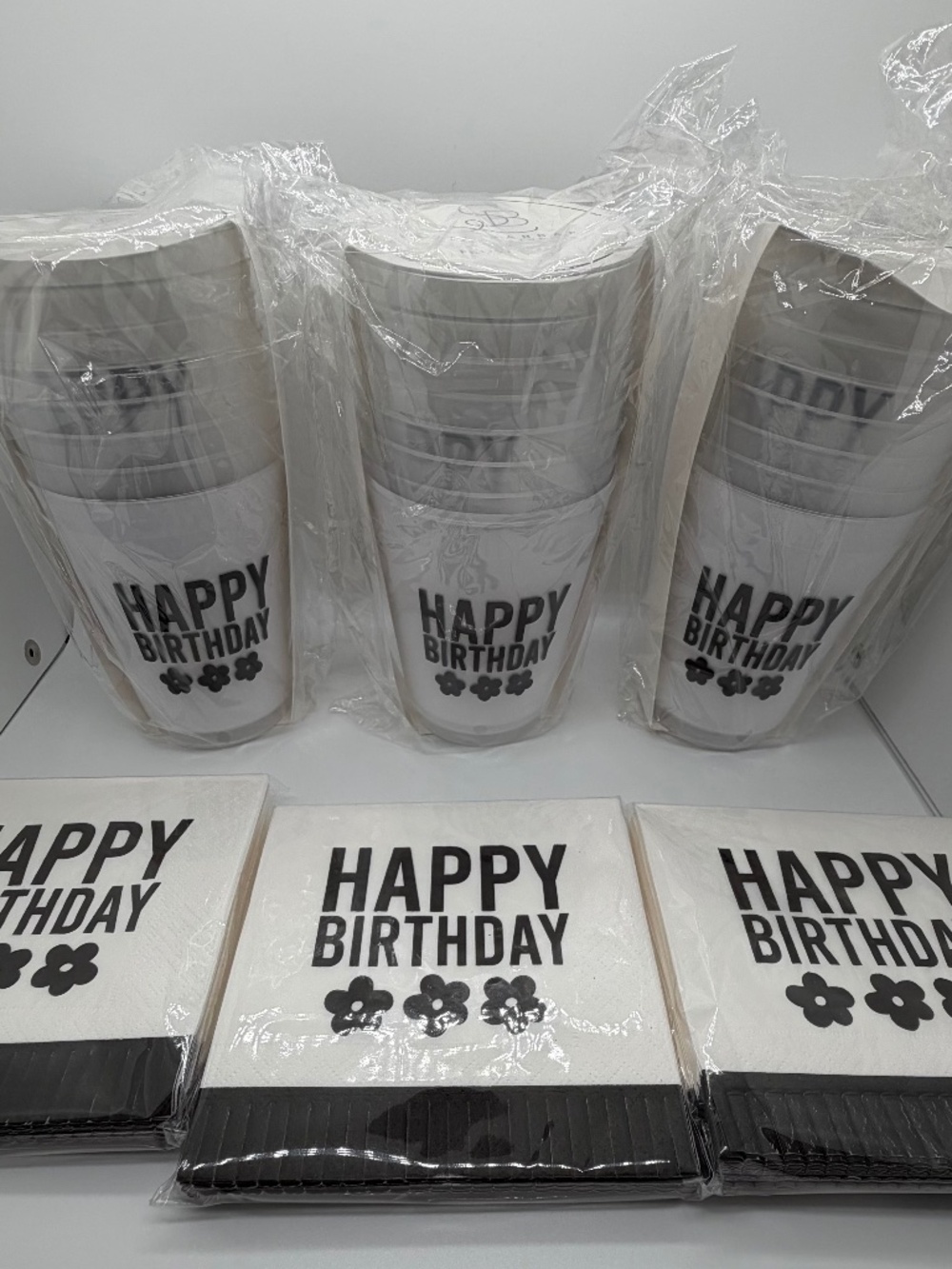 Santa Barbara Design Studio Happy Birthday Party Set 3 Napkin Packs 3 Cup Packs